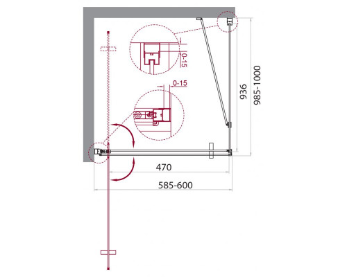 Душевой уголок BelBagno MARMI-AH-1-60/100-C-Cr