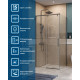 Душевой уголок BelBagno SOFT_CLOSE-1-AH-1-100/90-C-GM профиль оружейная сталь, стекло прозрачное