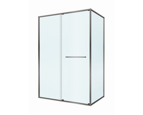 Душевой уголок CEZARES LUX-AH-FS-11-140/80-C-GM, 140х80 см, профиль оружейная сталь, стекло прозрачное