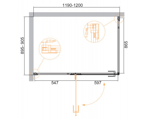 Душевой уголок CEZARES BELLAGIO-AH-1-120/90-C-BORO