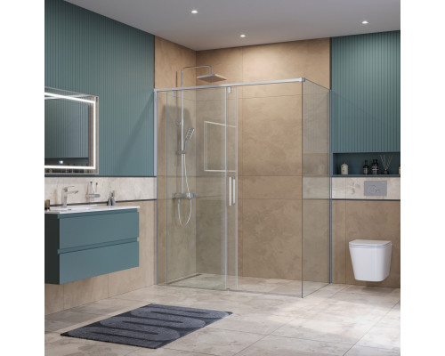 Душевой уголок BelBagno SOFT_CLOSE-1-AH-1-160/90-C-Cr профиль хром, стекло прозрачное