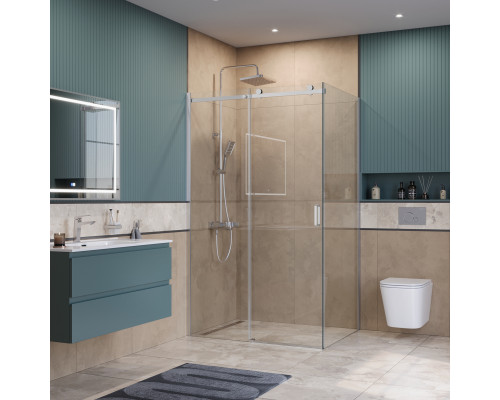 Душевой уголок BelBagno SOFT_CLOSE-2-AH-1-120/100-C-Cr профиль хром, стекло прозрачное