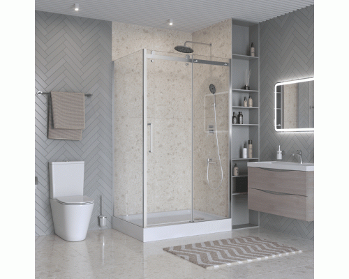 Душевой уголок BelBagno MARINO-2-AH-1-140/90-C-CR 140х90 см профиль хром, стекло прозрачное