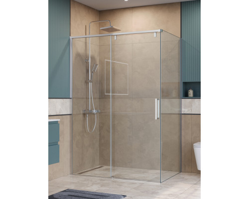 Душевой уголок BelBagno SOFT_CLOSE-1-AH-1-140/80-C-Cr профиль хром, стекло прозрачное