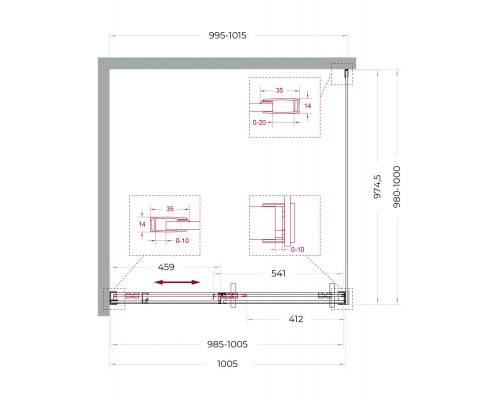 Душевой уголок BelBagno SOFT_CLOSE-1-A-1-100-C-GM профиль оружейная сталь, стекло прозрачное