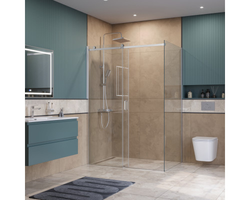 Душевой уголок BelBagno SOFT_CLOSE-2-AH-1-140/80-C-Cr профиль хром, стекло прозрачное