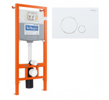 Инсталляция для подвесного унитаза с белой кнопкой BelBagno BB001-120/BB014-SR-BIANCO