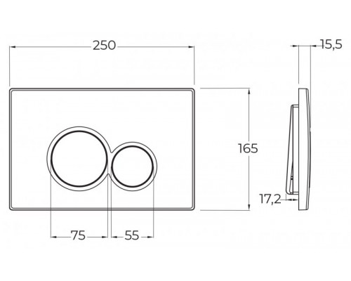 Инсталляция для подвесного унитаза в комплекте с клавишей смыва с круглыми кнопками BelBagno BB097SET.R.CR