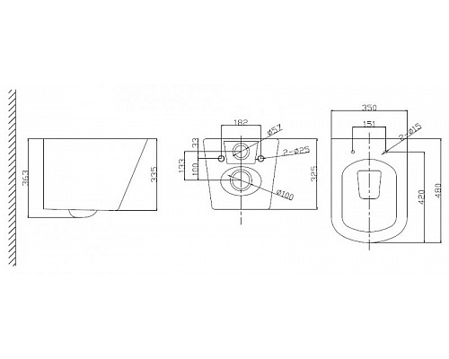 Комплект 3 в 1 BelBagno BB3103CHR/SC/BB002-80/BB014-SR-BIANCO