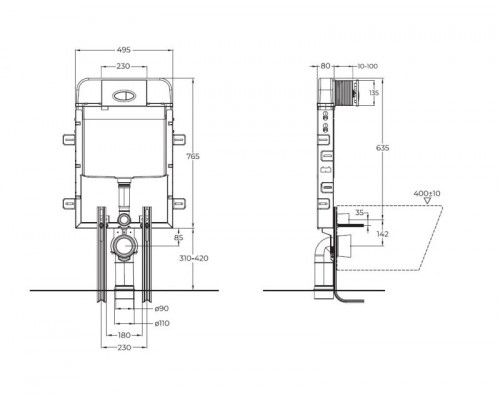 Инсталляция для приставного унитаза BelBagno BB020