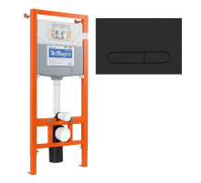 Инсталляция для подвесного унитаза с кнопкой черной матовой BelBagno BB001-120/BB007-PR-NERO.M