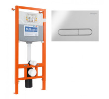 Инсталляция для подвесного унитаза с кнопкой хром BelBagno BB001-120/BB005-PR-CHROME