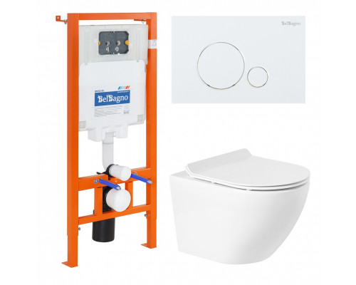 Комплект 4 в 1 BelBagno BB046CHR/BB2111SC/BB002-80/BB014-SR-BIANCO