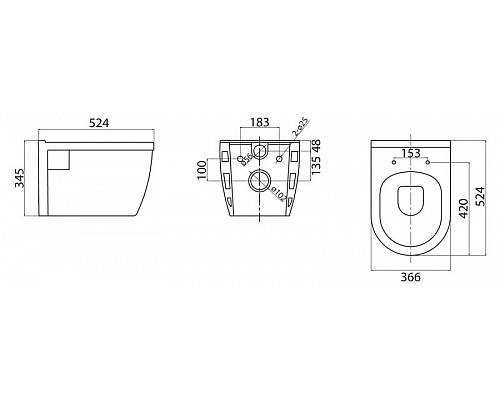 Комплект 3 в 1 BelBagno BB070CHR/SC/BB002-80/BB014-SR-BIANCO