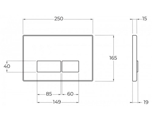 Инсталляция для подвесного унитаза в комплекте с клавишей смыва с прямоугольными кнопками BelBagno BB097SET.Q.CR