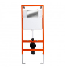 Инсталляция для подвесного унитаза в комплекте с клавишей смыва с прямоугольными кнопками BelBagno BB097SET.Q.CR