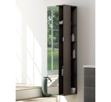 Колонна подвесная с открытыми полками и одной распашной дверцей, реверсивная 450х320х1580 CEZARES 53172 Rovere scuro Soft