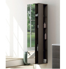 Колонна подвесная с открытыми полками и одной распашной дверцей, реверсивная 450х320х1580 CEZARES 53172 Rovere scuro Soft