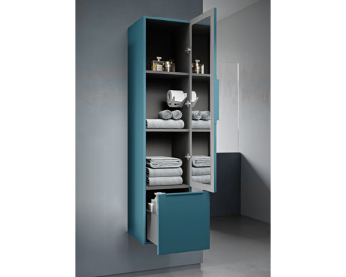 Колонна подвесная с распашной дверью с зеркалом внутри CEZARES PREMIUM 55503 Blu petrolio