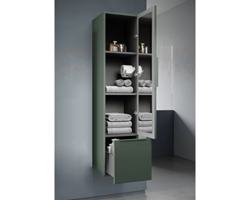 Колонна подвесная с распашной дверью с зеркалом внутри CEZARES PREMIUM 55505 Verde opaco