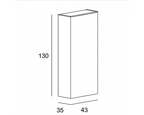 Колонна подвесная с одной распашной дверцей, реверсивная 35x43x130 CEZARES 55237 Grigio nuvola Колонна подвесная с одной распашной дверцей, реверсивная 35x43x130 CEZARES 55237 Grigio nuvola