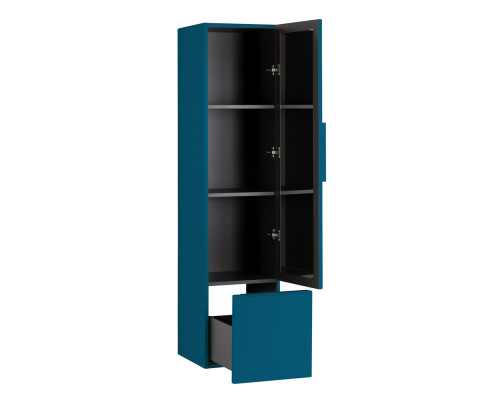 Колонна подвесная с распашной дверью с зеркалом внутри CEZARES PREMIUM 55503 Blu petrolio