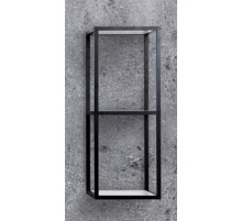 Двухъярусная подвесная металлическая полка 30x30x80 CEZARES CADRO-30/30/80-2C-SO-MET-ST Nero