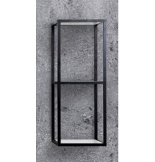 Двухъярусная подвесная металлическая полка 30x30x80 CEZARES CADRO-30/30/80-2C-SO-MET-ST Nero