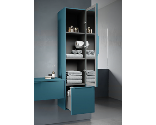 Колонна подвесная с распашной дверью с зеркалом внутри CEZARES PREMIUM 55503 Blu petrolio