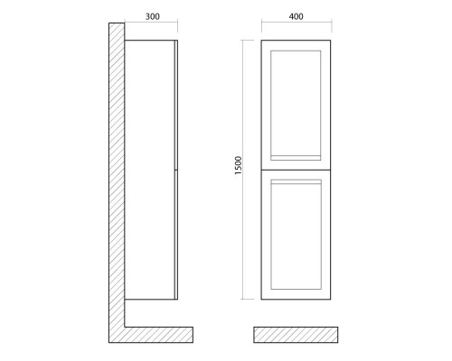 Шкаф подвесной Art&Max AM-Platino-1500-2A-SO-GM