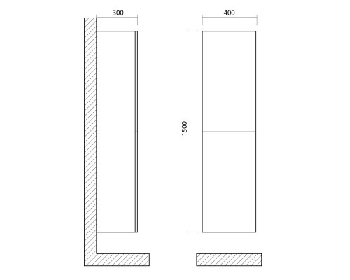Шкаф подвесной Art&Max AM-Verona-Push-1500-2A-SC-St