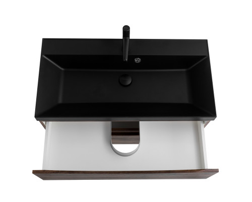 Тумба с раковиной подвесная BelBagno MARINO-800 Rovere Moro, раковина черная BB800/450-LV-ART-AST-NERO