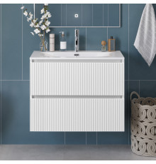 Тумба с раковиной подвесная 90 см, BelBagno UNO-900-2C-SO-BO Bianco Opaco, раковина белая BB-8099-90