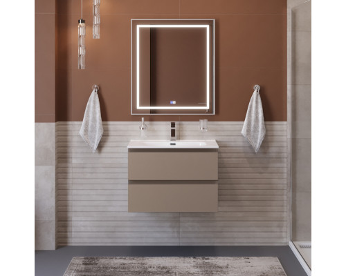 Тумба с раковиной подвесная BelBagno KRAFT-700-2C-SO-CO, 70 см, Бежевый Матовый, раковина белая BB700ETL