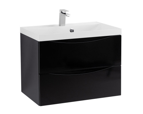 Тумба с раковиной подвесная BelBagno MARINO-700 Nero Lucido, раковина белая