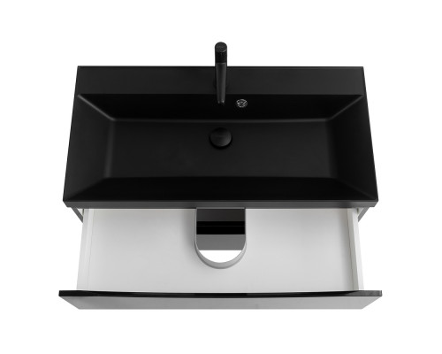 Тумба с раковиной подвесная BelBagno MARINO-800 Nero Lucido, раковина черная BB800/450-LV-ART-AST-NERO