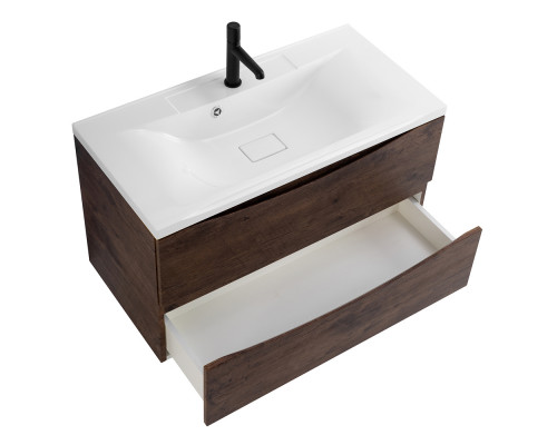 Тумба с раковиной подвесная BelBagno MARINO-800 Rovere Moro, раковина белая BB800/450-LV-MR-PR