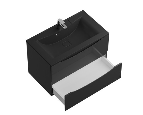 Тумба с раковиной подвесная BelBagno MARINO-800 Nero Lucido, раковина черная BB800/450-LV-ART-PR-NERO