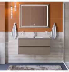 Тумба с раковиной подвесная BelBagno KRAFT-1000-2C-SO-CO, 100 см, Бежевый Матовый, раковина белая BB1000ETL