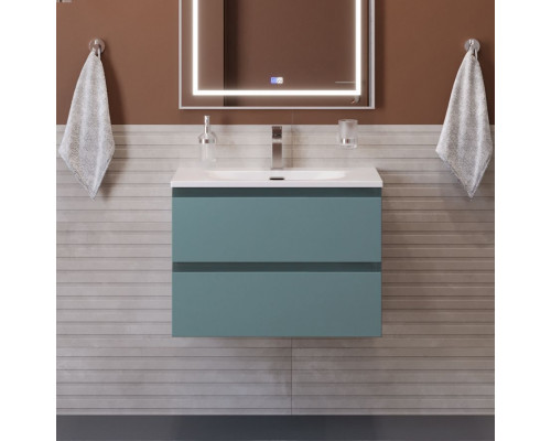 Тумба с раковиной подвесная BelBagno KRAFT-600-2C-SO-AO, 60 см, Голубой Матовый, раковина белая BB-8099-60