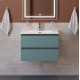 Тумба с раковиной подвесная BelBagno KRAFT-600-2C-SO-AO, 60 см, Голубой Матовый, раковина белая BB-8099-60