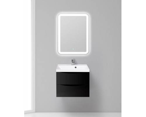 Тумба с раковиной подвесная BelBagno MARINO-600 Nero Lucido, раковина белая