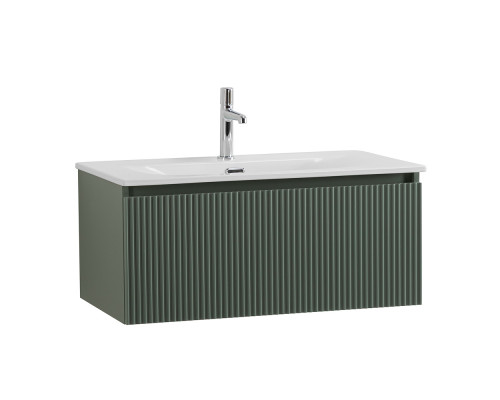 Тумба с раковиной подвесная 80 см, BelBagno UNO-800-1C-SO-VO Еловый матовый, раковина белая BB-8099-80