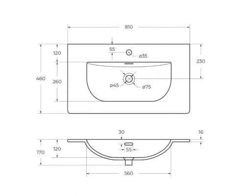 Тумба с раковиной подвесная BelBagno KRAFT-800-2C-SO-VO, 80 см, Еловый Матовый, раковина белая BB-8099-80