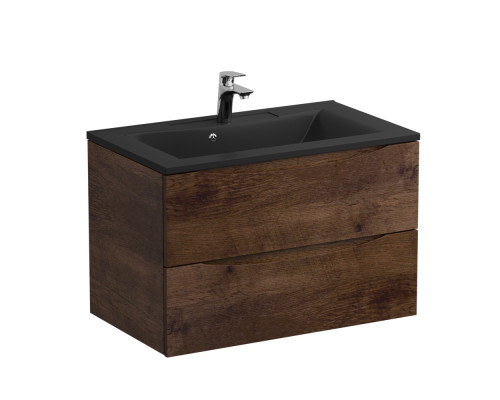 Тумба с раковиной подвесная BelBagno MARINO-800 Rovere Moro, раковина черная BB800/450-LV-ART-PR-NERO