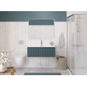 Тумба с раковиной подвесная 100 см, BelBagno UNO-1000-1C-SO-AO Голубой матовый, раковина белая BB-8099-100