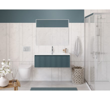 Тумба с раковиной подвесная 100 см, BelBagno UNO-1000-1C-SO-AO Голубой матовый, раковина белая BB-8099-100