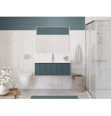 Тумба с раковиной подвесная 100 см, BelBagno UNO-1000-1C-SO-AO Голубой матовый, раковина белая BB-8099-100