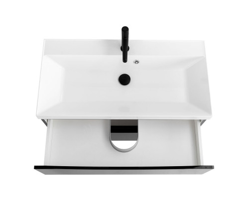 Тумба с раковиной подвесная BelBagno MARINO-800 Nero Lucido, раковина белая BB800/450-LV-MR-AST