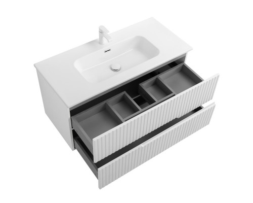 Мебель для ванной подвесная CEZARES DUET-N-1000-2C-SO-FBS-P Ясень Белый Софт